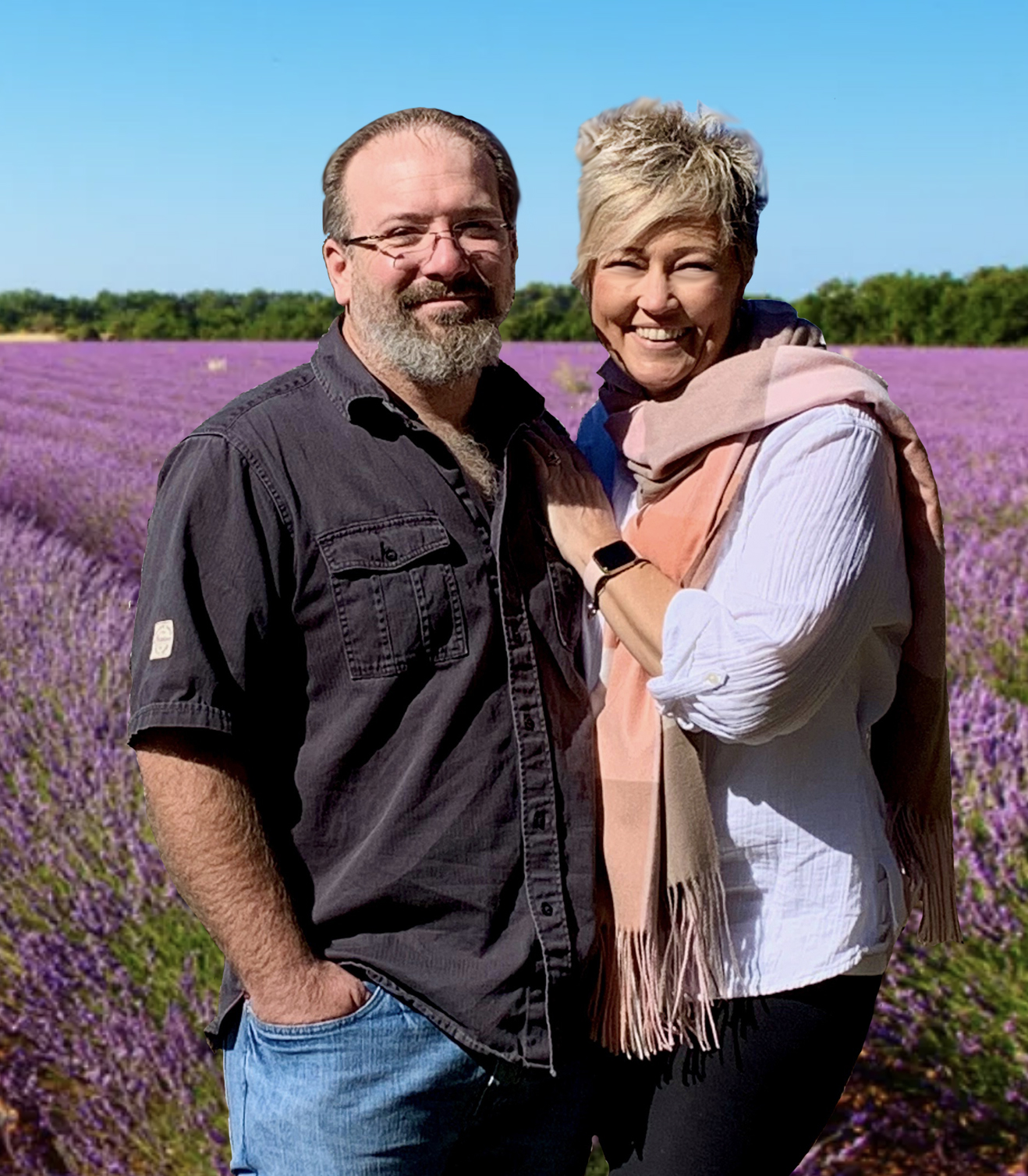 Larry and Stacie lavender field