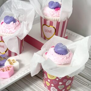 Lavender Valentines Cupcake Soap