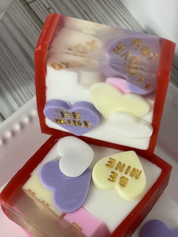 Lavender Kisses Lavender Conversation Hearts Soap