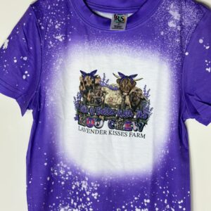 Lavender Kisses Farm Kids Highland Cow T-Shirt